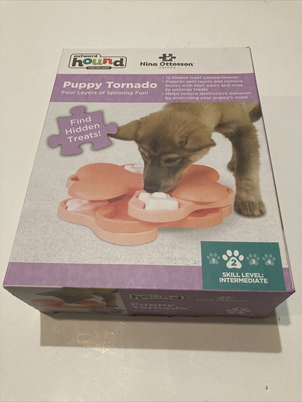 Outward Hound Dog Puppy Tornado Level 2 Puzzle Toy Find Hidden Treats Puppy